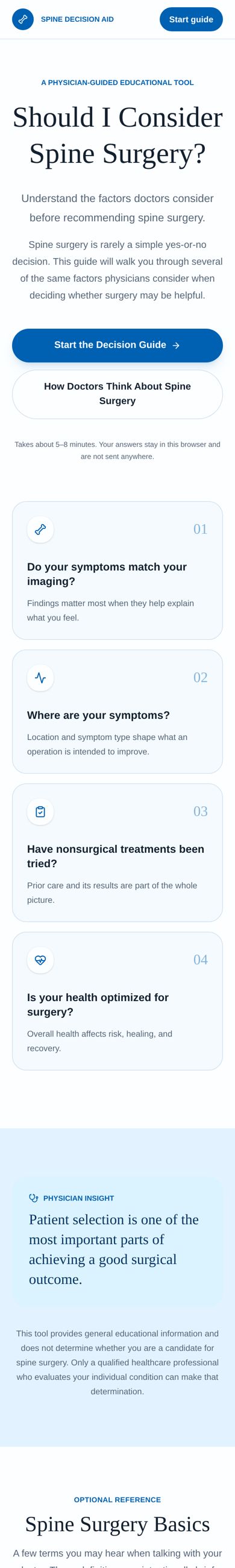 Kenvora spine education experience shown on a phone